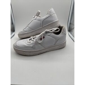 Vintage Levi Strauss Womens White Leather Sneaker Shoe Size 8 Leather Casual